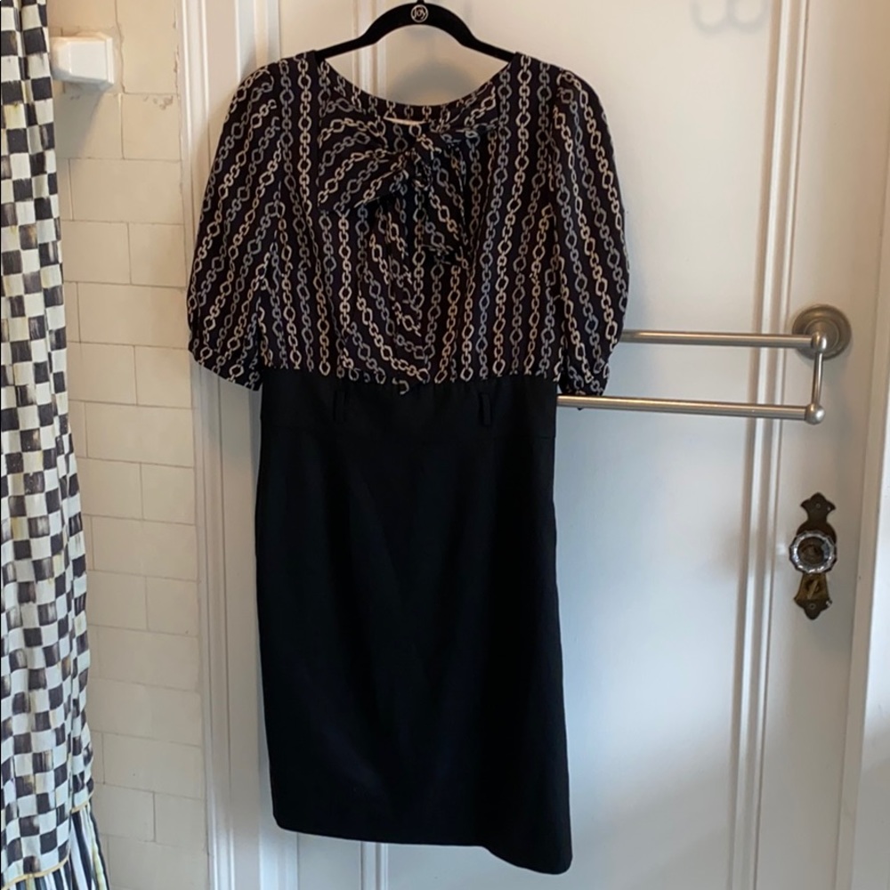 Trina Turk “chain” dress with bow, Size 4